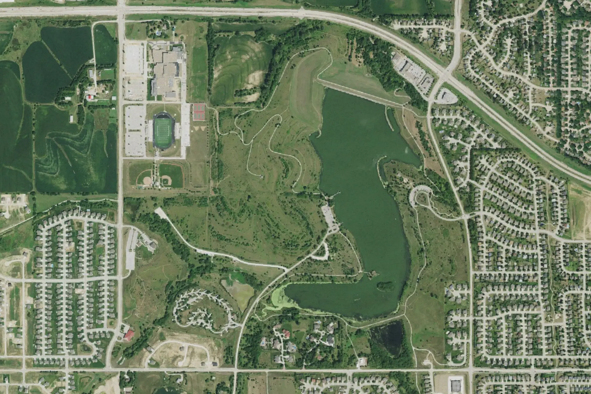 Aerial view of Walnut Creek Recreation Area