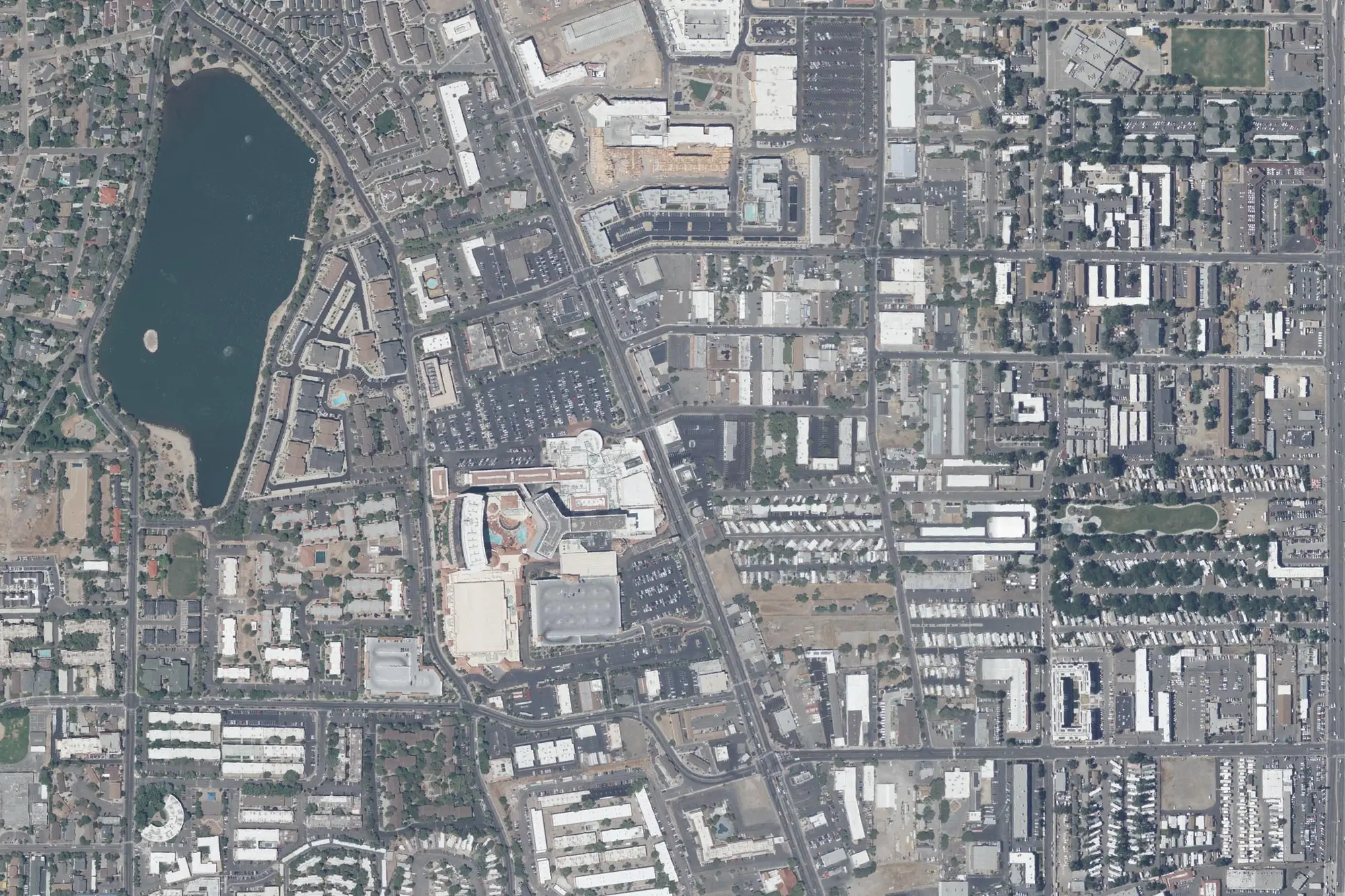 Aerial view of Moana Pool, Park And Stadium