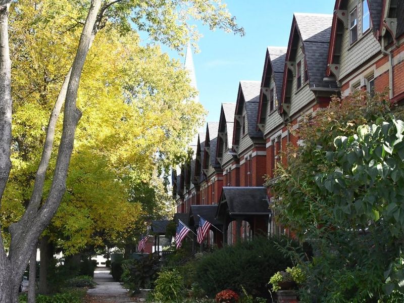 The homes lining the Pullman streets