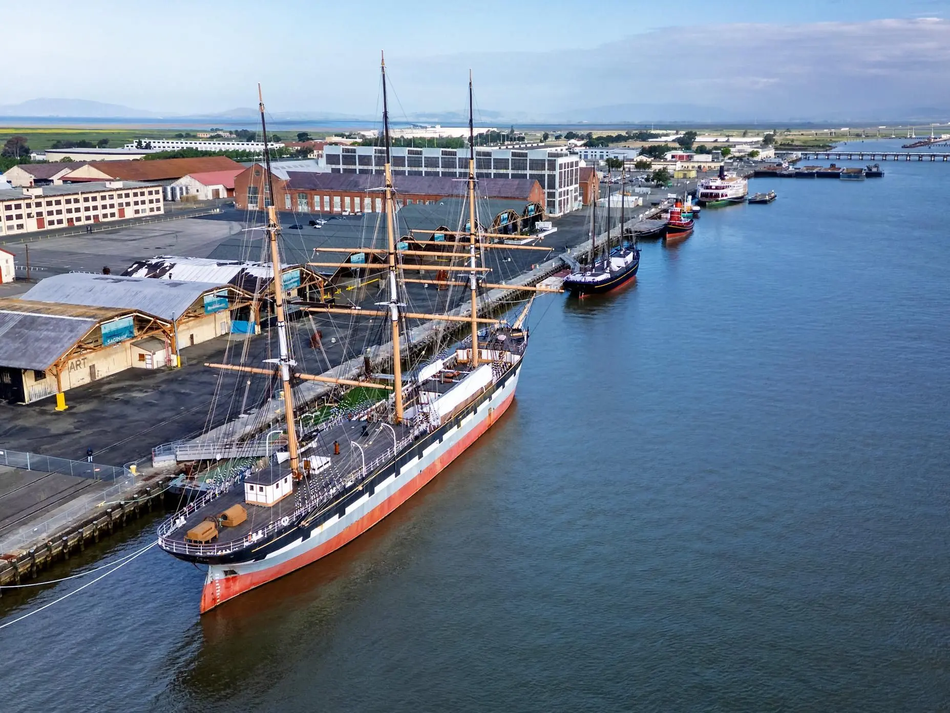 Five historic ships docked at Mare Island